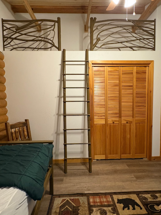 Decorative metal loft panels with ladder
