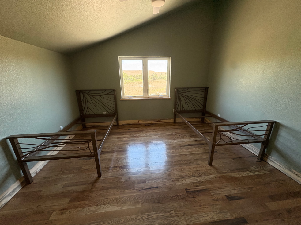 Matching custom metal twin bed frames